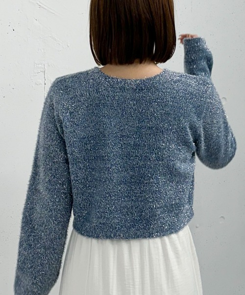 archives（アルシーヴ）の「２ＷＡＹラメフェザーコンパクトニットカーディガン（ニット/セーター・レディース・ピンク/グレー/ブルー/アイボリー・MEDIUM）」の21枚目の写真