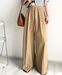 classicalelf | 快適大人エレガントスタイル。Wウエストイージーパンツ（ウエストストライプ柄）(スラックス)