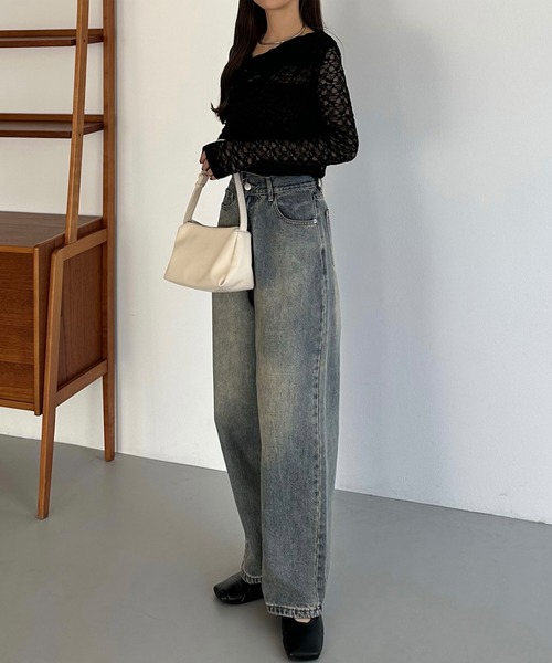 callautia(カラウティア)の「ドレープレースカットソー(Tシャツ/カットソー・レディース・チャコール/ホワイト/ブラック・X-LARGE/LARGE/MEDIUM/SMALL)」の13枚目の写真