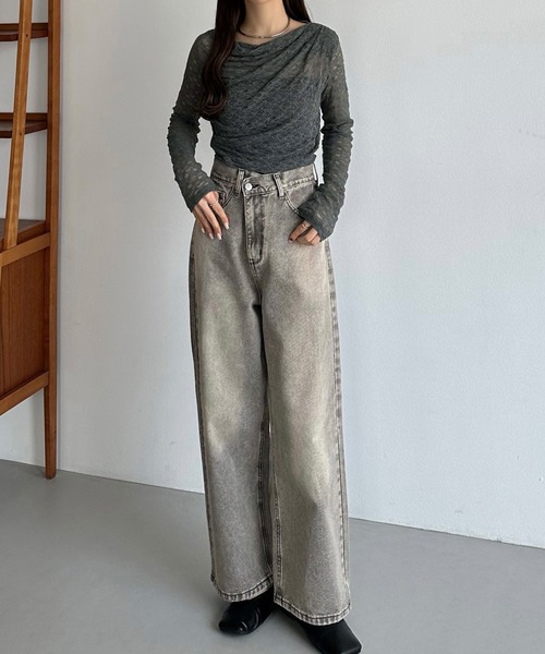 callautia(カラウティア)の「ドレープレースカットソー(Tシャツ/カットソー・レディース・チャコール/ホワイト/ブラック・X-LARGE/LARGE/MEDIUM/SMALL)」の16枚目の写真