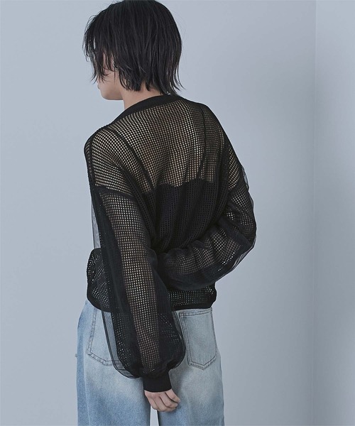 miette（ミエット）の「ドロストメッシュニットトップス（ニット/セーター・レディース・パープル/ミント/ブラック/オフホワイト・FREE）」の22枚目の写真