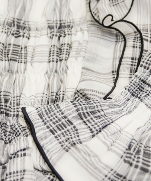 チェック柄フリルブラウス（シャツ/ブラウス）｜CLETTE（クレット）