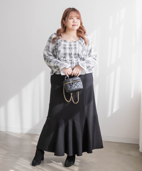チェック柄フリルブラウス（シャツ/ブラウス）｜CLETTE（クレット）
