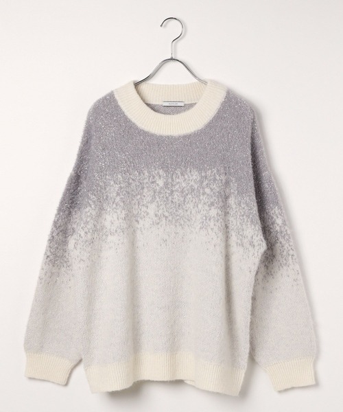 BAYFLOW（ベイフロー）の「グラデーションラメニットプルオーバー（ニット/セーター・レディース・パープル/グレー/オフホワイト・FREE）」の4枚目の写真