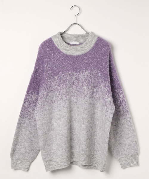 BAYFLOW（ベイフロー）の「グラデーションラメニットプルオーバー（ニット/セーター・レディース・パープル/グレー/オフホワイト・FREE）」の6枚目の写真