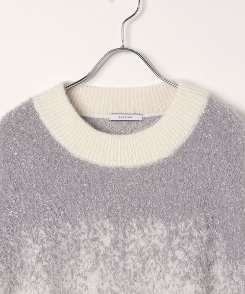BAYFLOW（ベイフロー）の「グラデーションラメニットプルオーバー（ニット/セーター・レディース・パープル/グレー/オフホワイト・FREE）」の8枚目の写真