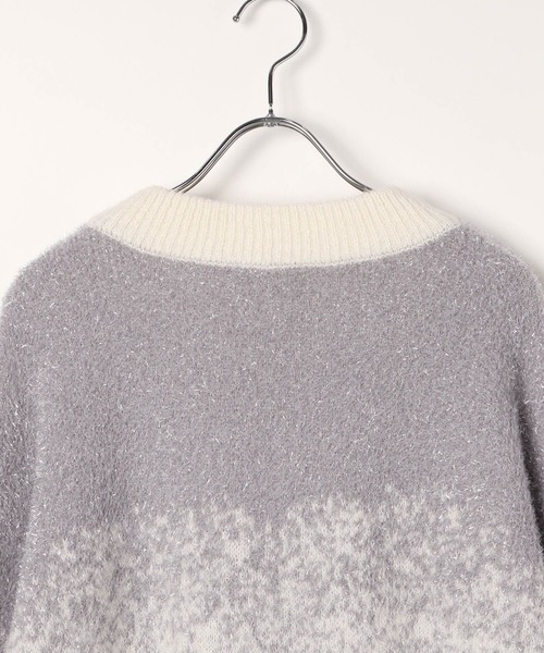 BAYFLOW（ベイフロー）の「グラデーションラメニットプルオーバー（ニット/セーター・レディース・パープル/グレー/オフホワイト・FREE）」の9枚目の写真