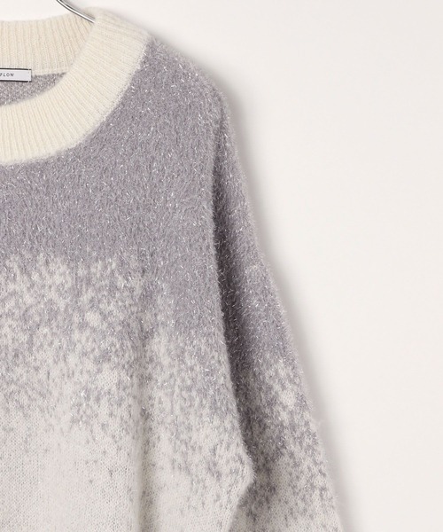 BAYFLOW（ベイフロー）の「グラデーションラメニットプルオーバー（ニット/セーター・レディース・パープル/グレー/オフホワイト・FREE）」の10枚目の写真