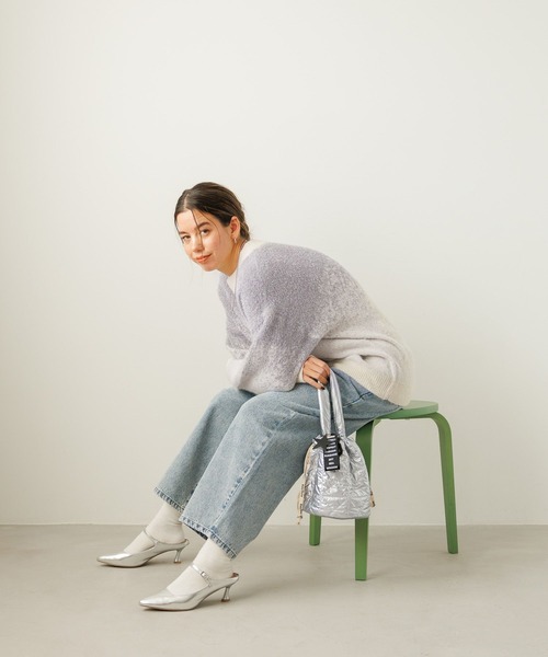 BAYFLOW（ベイフロー）の「グラデーションラメニットプルオーバー（ニット/セーター・レディース・パープル/グレー/オフホワイト・FREE）」の17枚目の写真