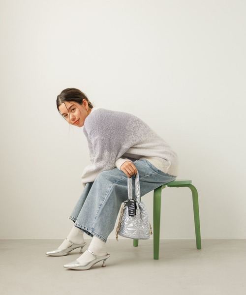 BAYFLOW（ベイフロー）の「グラデーションラメニットプルオーバー（ニット/セーター・レディース・パープル/グレー/オフホワイト・FREE）」の18枚目の写真