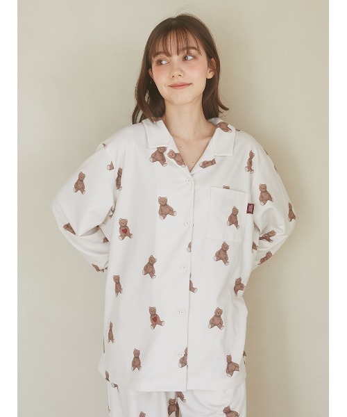 セール】インレイハートベア柄シャツ（ルームウェア/パジャマ