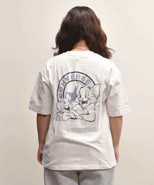 うさまる×コンバース コラボTシャツ① 綿100% ⑤ セール】CONVERSExトムジェリ コラボTシャツ/オーバーサイズ 5287-5810
