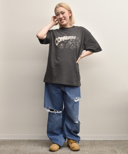 CONVERSE(コンバース)の「CONVERSExトムジェリ コラボTシャツ/オーバーサイズ 5287-5810(Tシャツ/カットソー・レディース・ブラック系その他/ホワイト系その他2/ブラック系その他2/ホワイト系その他・M)」の17枚目の写真