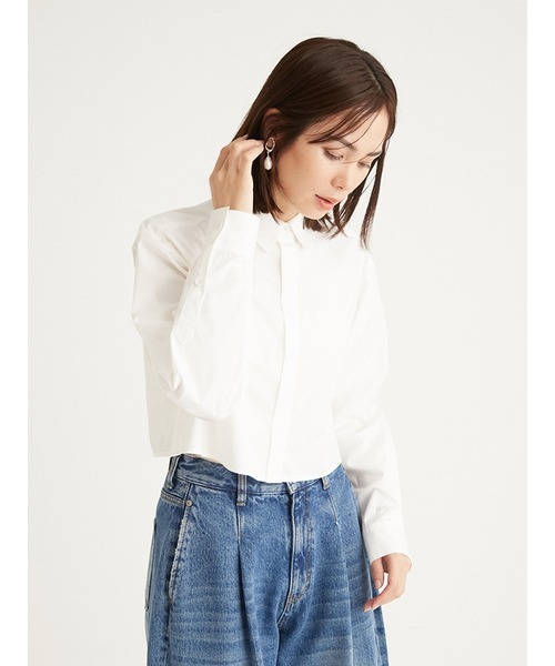 emmi（エミ）の「emmiロゴショートシャツ（シャツ/ブラウス・レディース・ホワイト/イエロー/ネイビー・FREE）」の8枚目の写真