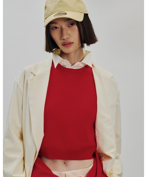 emmi（エミ）の「emmiロゴショートシャツ（シャツ/ブラウス・レディース・ホワイト/イエロー/ネイビー・FREE）」の4枚目の写真