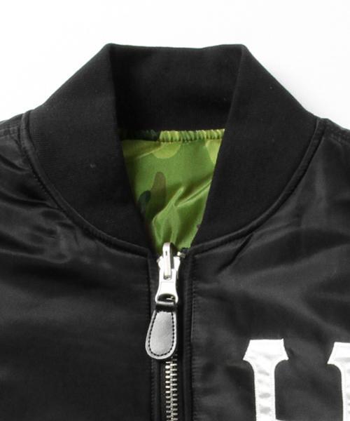 BEAMS（ビームス）の「HUF / リバーシブル MA-1（ミリタリージャケット・メンズ・ブラック・LARGE/MEDIUM）」の6枚目の写真