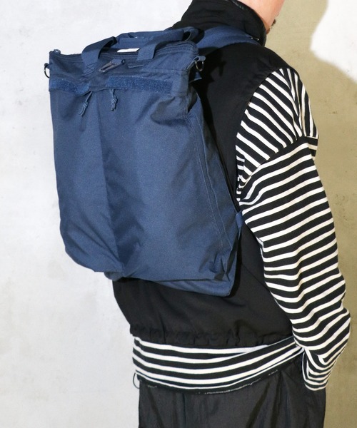 MILITARY(ミリタリー)の「MILITARY REPRODUCT / ミリタリーリプロダクト 3WAY FLYER'S HELMET BAG ヘルメットバッグ リュック ショルダーバッグ(ボストンバッグ・メンズ・ネイビー/オリーブ/ブラック・FREE)」の1枚目の写真