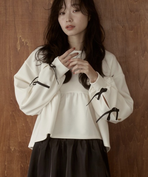 moi tytto（モイテュット）の「袖リボンチュニック（Tシャツ/カットソー・レディース・その他/ブラウン/ナチュラル・FREE）」の10枚目の写真