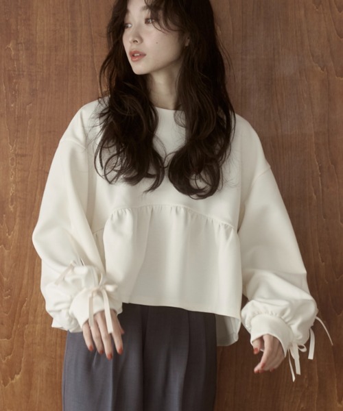 moi tytto（モイテュット）の「袖リボンチュニック（Tシャツ/カットソー・レディース・その他/ブラウン/ナチュラル・FREE）」の17枚目の写真