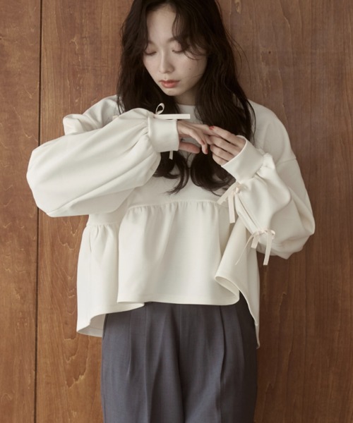 moi tytto（モイテュット）の「袖リボンチュニック（Tシャツ/カットソー・レディース・その他/ブラウン/ナチュラル・FREE）」の18枚目の写真