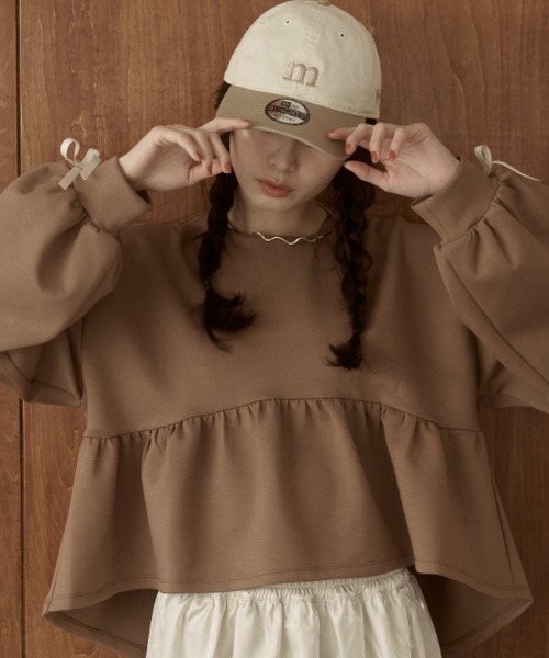 moi tytto（モイテュット）の「袖リボンチュニック（Tシャツ/カットソー・レディース・その他/ブラウン/ナチュラル・FREE）」の5枚目の写真