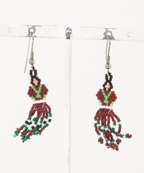 Indian Jewelry(インディアンジュエリー)の「THEATER シアターセレクト カウガールビーズフックピアス Made in USA(ピアス(両耳用)・メンズ・ブラウン・FREE)」の5枚目の写真