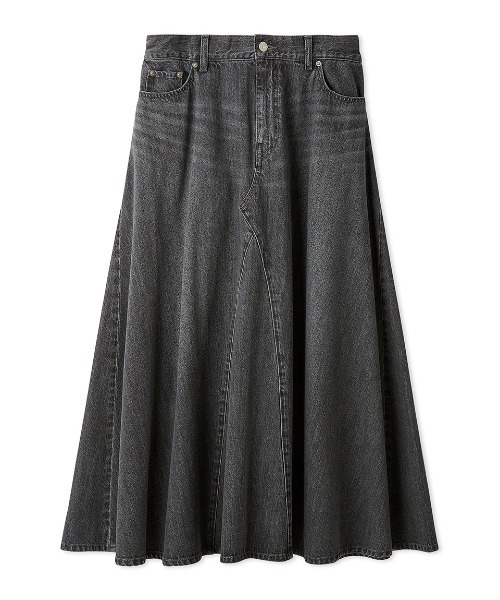 Mila Owen（ミラオーウェン）の「後ろゴムマチデザインフレアデニムスカート【手洗い可能】（スカート・レディース・ライトブルー/グレー/ブルー・0/1）」の13枚目の写真