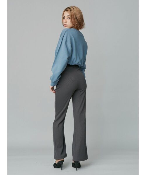 EVRIS(エヴリス)の「リブフレアパンツ(その他パンツ・レディース・グレー/ブラック・MEDIUM/SMALL)」の7枚目の写真