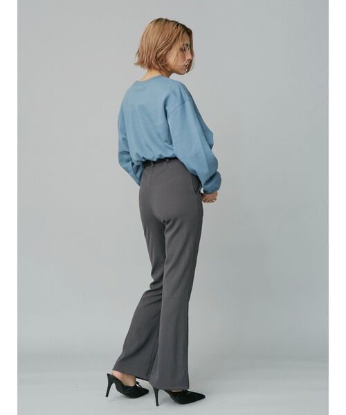 EVRIS(エヴリス)の「リブフレアパンツ(その他パンツ・レディース・グレー/ブラック・MEDIUM/SMALL)」の8枚目の写真