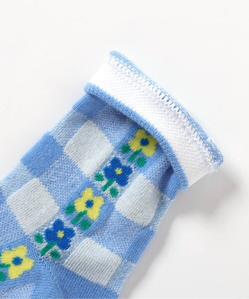 Ampersand（アンパサンド）の「お花　ソックス（ソックス/靴下・キッズ・グレー/ピンク/ブルー/アイボリー・15 /18/21）」の11枚目の写真
