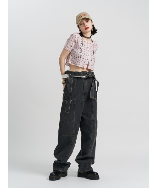 SOMETHING（サムシング）の「【something×PosTokyo】マルチWAYオールインワン（つなぎ/オールインワン・レディース・グレー/ブラック・MEDIUM）」の5枚目の写真