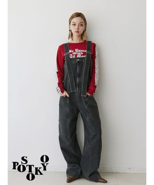 SOMETHING（サムシング）の「【something×PosTokyo】マルチWAYオールインワン（つなぎ/オールインワン・レディース・グレー/ブラック・MEDIUM）」の10枚目の写真