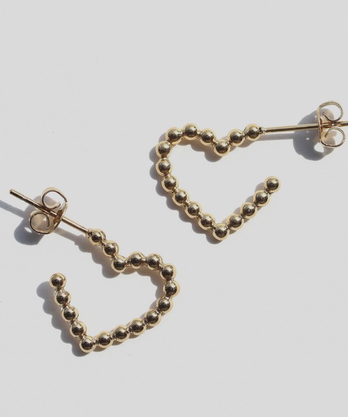 abaskdesign(アバスクデザイン)の「金属アレルギー対応 ドットハートピアス(ピアス(両耳用)・レディース・ゴールド/シルバー・FREE)」の7枚目の写真