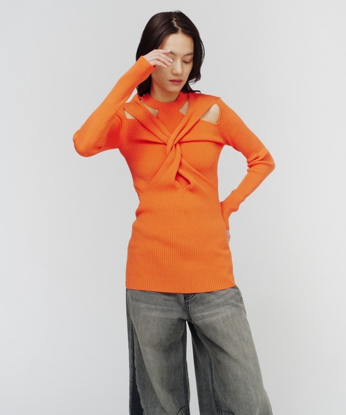 THINGS THAT MATTER(シングス ザット マター)の「TWIST KNIT TOPS / ツイストニットトップス(その他トップス・レディース・ブラック/ミント/アイボリー/オレンジ・FREE)」の18枚目の写真