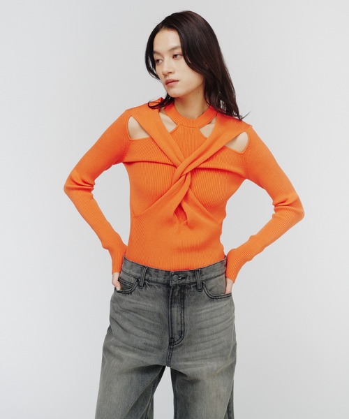 THINGS THAT MATTER(シングス ザット マター)の「TWIST KNIT TOPS / ツイストニットトップス(その他トップス・レディース・ブラック/ミント/アイボリー/オレンジ・FREE)」の22枚目の写真