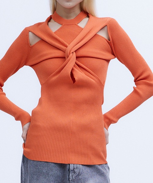 THINGS THAT MATTER(シングス ザット マター)の「TWIST KNIT TOPS / ツイストニットトップス(その他トップス・レディース・ブラック/ミント/アイボリー/オレンジ・FREE)」の21枚目の写真