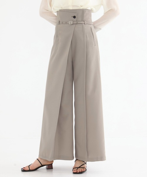 UNITED TOKYO（ユナイテッドトウキョウ）の「【シリーズ累計販売数21,000本突破！】HAKAMAラップワイドパンツ｜細見え/ウォッシャブル/防シワ/ストレッチ/オフィスカジュアル/秋服（その他パンツ・レディース・インディゴブルー/ダークグレー/ライトグリーン/ベージュ/ブラウン/ブラック/グレー系その他/ブルー系その他/グレー/ブラック系その他2・2/4/3/1）」の15枚目の写真