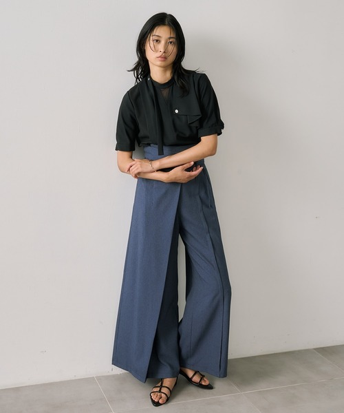 シリーズ累計販売数23,000本突破！】HAKAMAラップワイドパンツ｜細見え