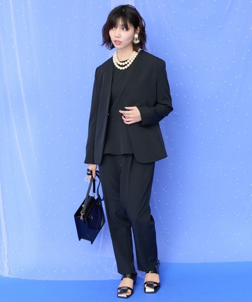 JETSET SOLO PLUS (ジェットセットソロプラス)の「【JETSET SOLO PLUS】Wクロステーパードパンツ(スラックス・レディース・アイボリー/ブラック・38/40)」の16枚目の写真