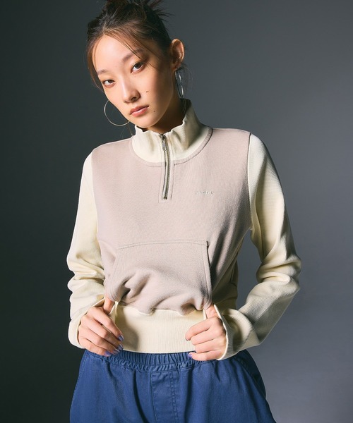☆新品タグ付き　X-girl スウェット　トレーナー　トップス　グレー　M X-girl エックスガール CIRCLE BACKGROUND FACE LOGO BIG SWEAT