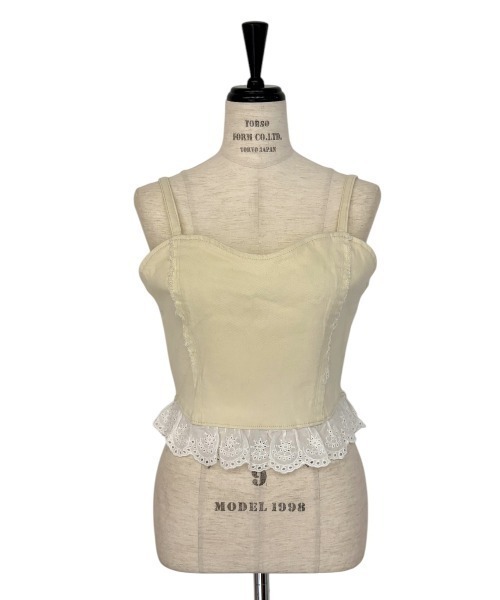 HONEY MI HONEY(ハニーミーハニー)の「cotton frill denim bustier(キャミソール・レディース・サックスブルー/ブルー/オフホワイト/ブラック・FREE)」の15枚目の写真