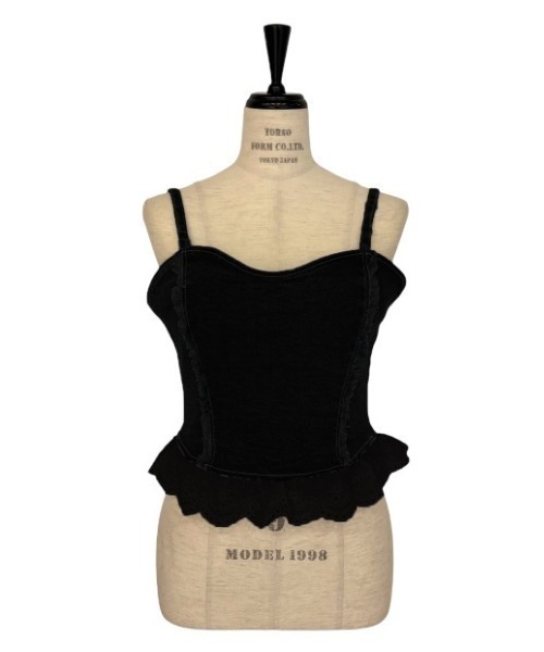 HONEY MI HONEY(ハニーミーハニー)の「cotton frill denim bustier(キャミソール・レディース・サックスブルー/ブルー/オフホワイト/ブラック・FREE)」の18枚目の写真