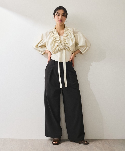 ADAM ET ROPE'（アダムエロペ）の「【サステナブル】ブラウスセットタンクトップ（シャツ/ブラウス・レディース・ブラック系その他/ホワイト系その他5・FREE）」の3枚目の写真