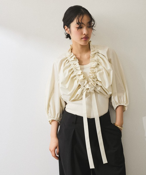 ADAM ET ROPE'（アダムエロペ）の「【サステナブル】ブラウスセットタンクトップ（シャツ/ブラウス・レディース・ブラック系その他/ホワイト系その他5・FREE）」の12枚目の写真