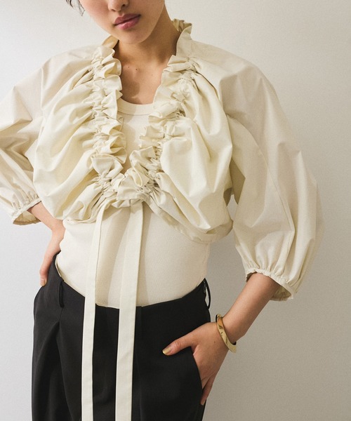 ADAM ET ROPE'（アダムエロペ）の「【サステナブル】ブラウスセットタンクトップ（シャツ/ブラウス・レディース・ブラック系その他/ホワイト系その他5・FREE）」の13枚目の写真