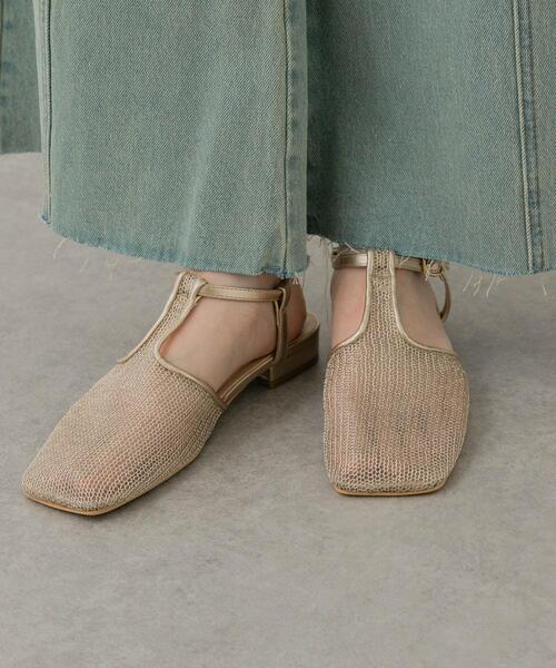 SENSE OF PLACE by URBAN RESEARCH(センスオブプレイスバイアーバンリサーチ)の「Tストラップメッシュサンダル(パンプス・レディース・ブラック/シルバー/ゴールド・SMALL/MEDIUM/LARGE)」の3枚目の写真