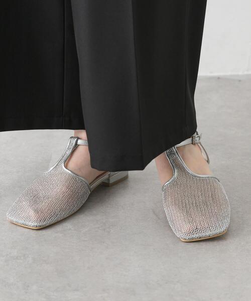 SENSE OF PLACE by URBAN RESEARCH(センスオブプレイスバイアーバンリサーチ)の「Tストラップメッシュサンダル(パンプス・レディース・ブラック/シルバー/ゴールド・SMALL/MEDIUM/LARGE)」の4枚目の写真