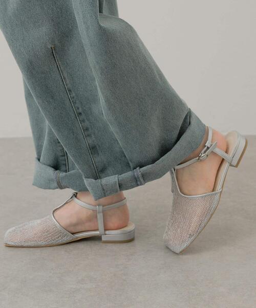 SENSE OF PLACE by URBAN RESEARCH(センスオブプレイスバイアーバンリサーチ)の「Tストラップメッシュサンダル(パンプス・レディース・ブラック/シルバー/ゴールド・SMALL/MEDIUM/LARGE)」の8枚目の写真