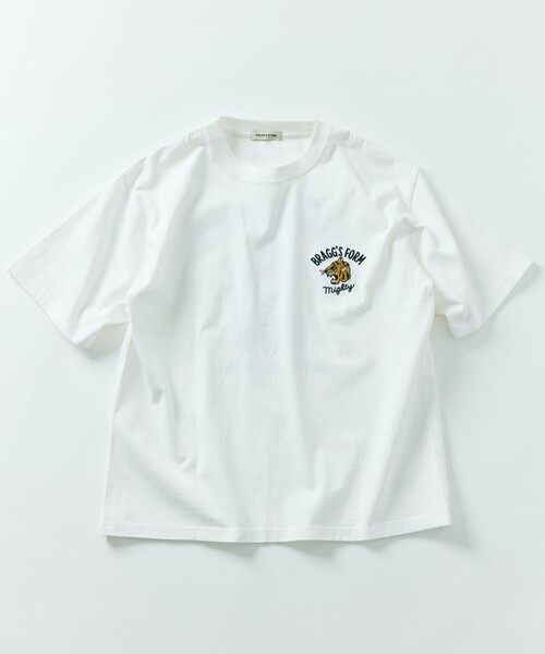 メンズ プリント Tシャツ シルエットデザイン ルーズ 5031001 セール】限定展開 ビッグシルエット デザインバック刺繍 クルー