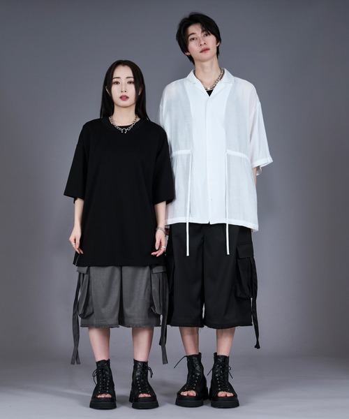 Ellno Loset(エルノロゼット)の「コードツキフリンジカーゴハーフパンツ(その他パンツ・メンズ・ブラック/グレー・SMALL/MEDIUM/LARGE)」の5枚目の写真